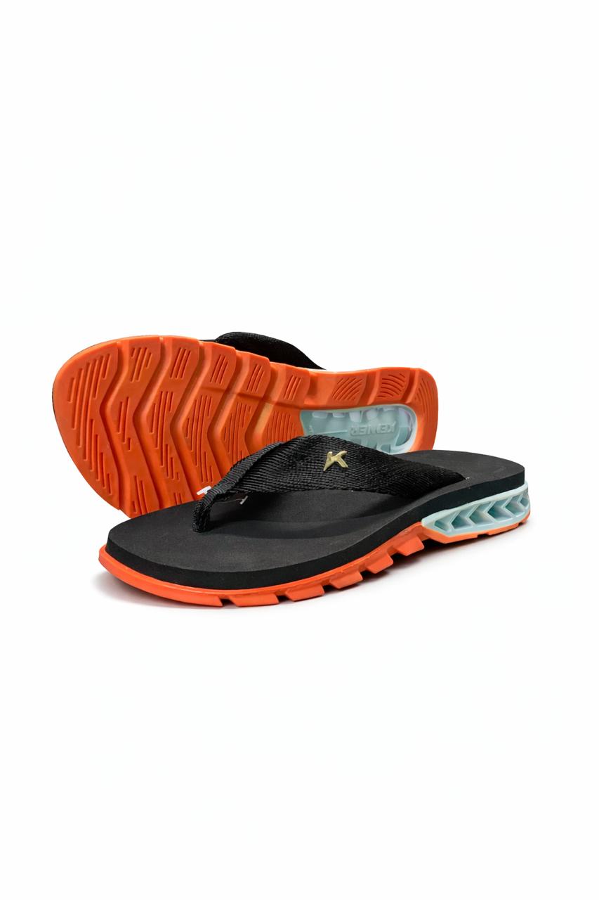 Chinelo Sandália Kenner Preto / Laranja / Branco 