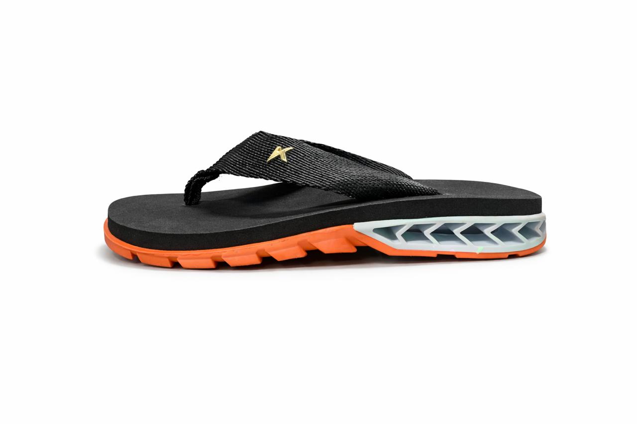 Chinelo Sandália Kenner Preto / Laranja / Branco 
