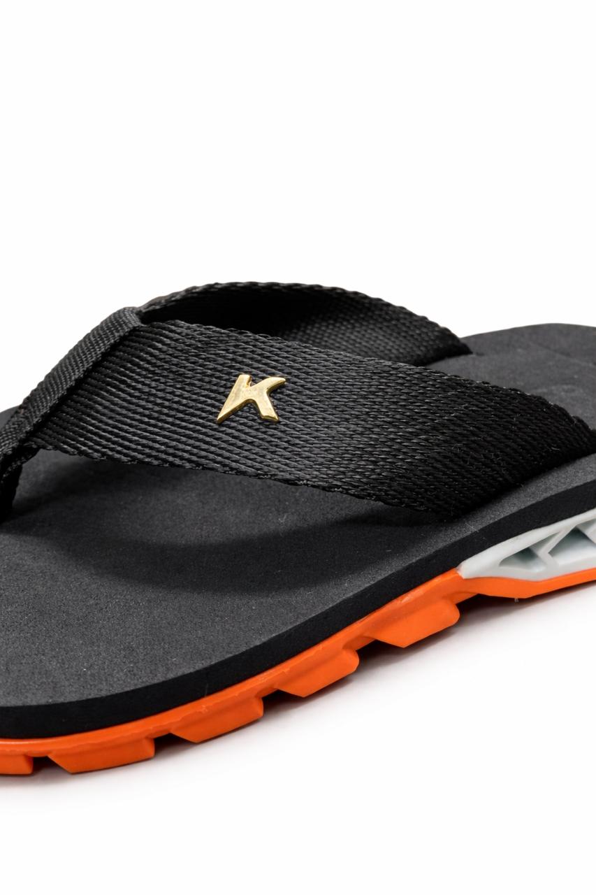 Chinelo Sandália Kenner Preto / Laranja / Branco 