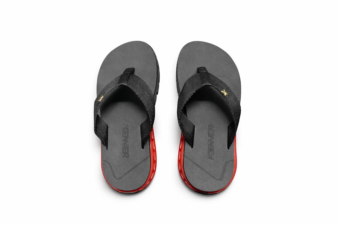 Chinelo Sandália Kenner Preto / Vermelho