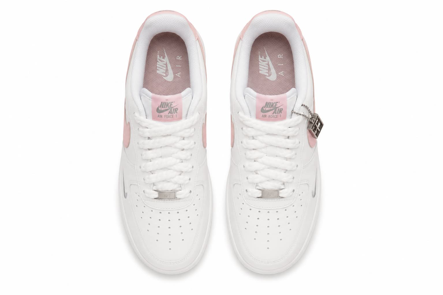 Nike Air Force Cordinha Branco Rosa