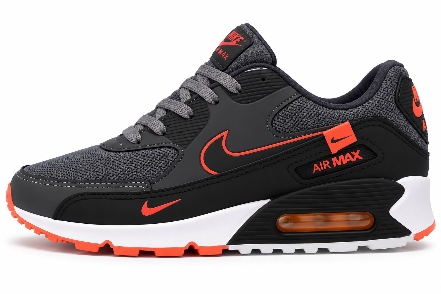 Nike Air Max 90 Grafite Laranja Plus
