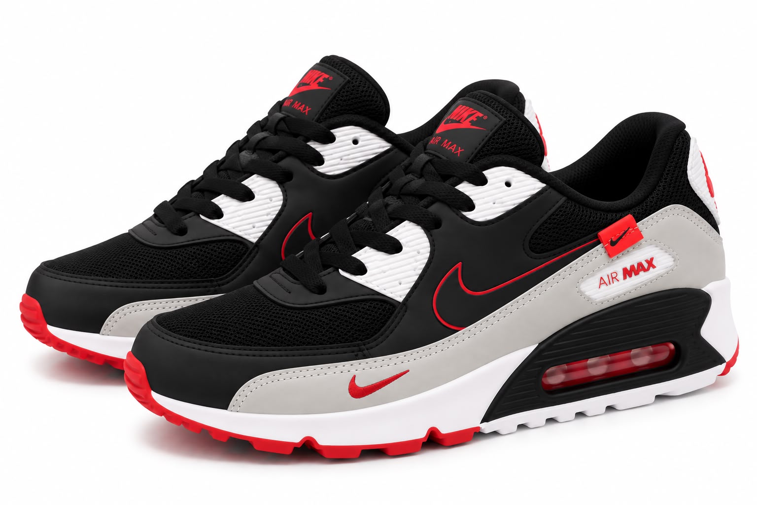 Nike Air Max 90 Preto Cinza Laranja Plus