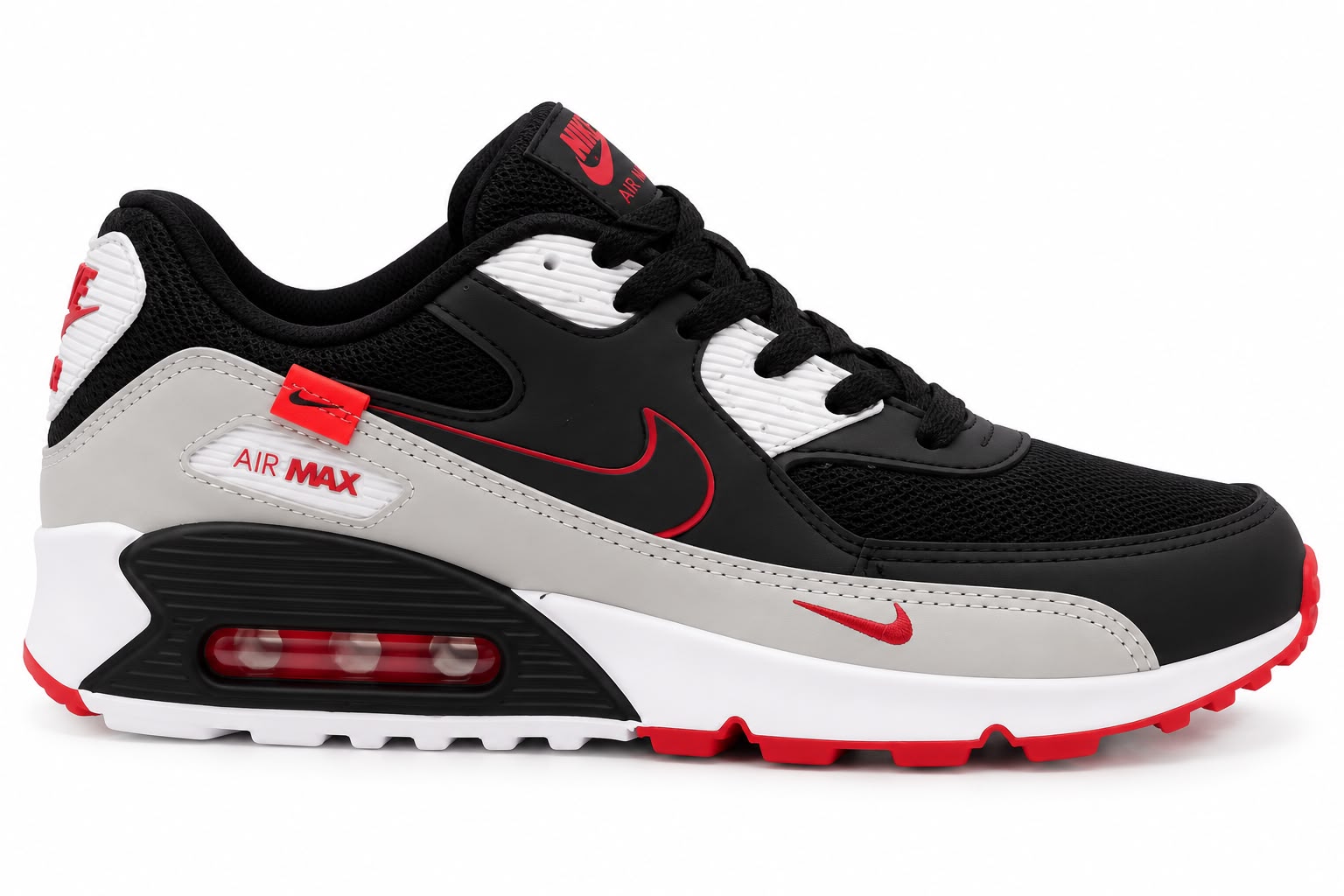 Nike Air Max 90 Preto Cinza Laranja Plus