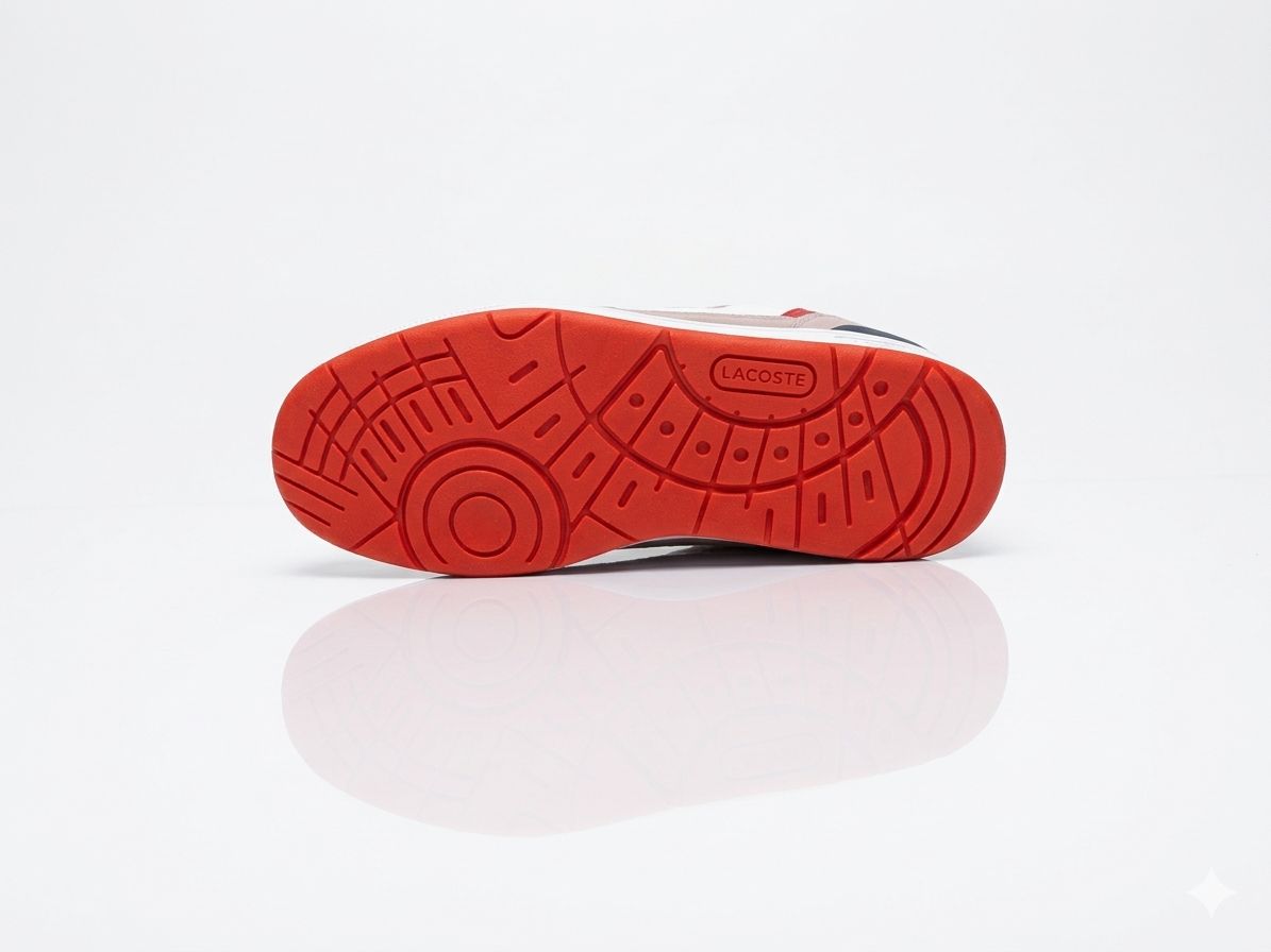 Sapatênis Lacoste Branco Vermelho Cinza